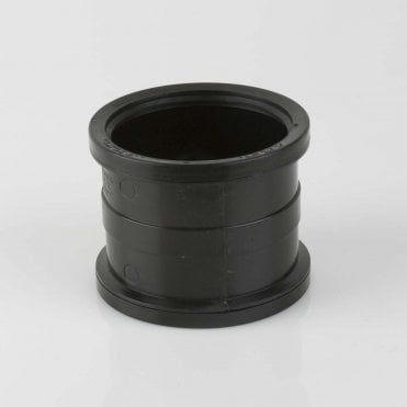 110mm Push-Fit Soil Pipe Double Socket Slip Coupling BLACK - BS478B