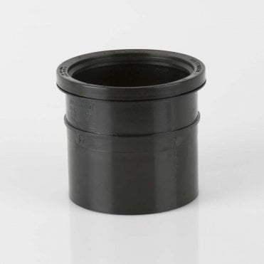 110mm Push-Fit Soil Single Socket Pipe Coupling BLACK - BS432B