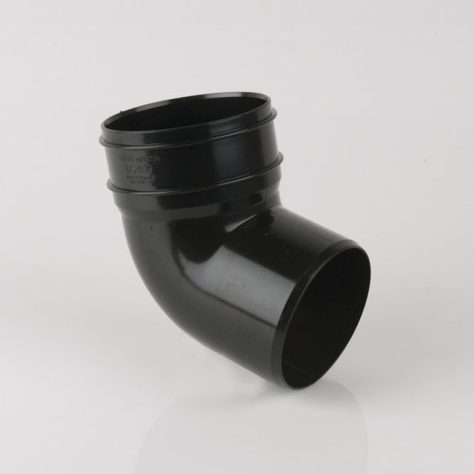 Brett Martin 110mm Solvent Soil Pipe 112.5° Bottom Offset Bend BLACK - BS409B