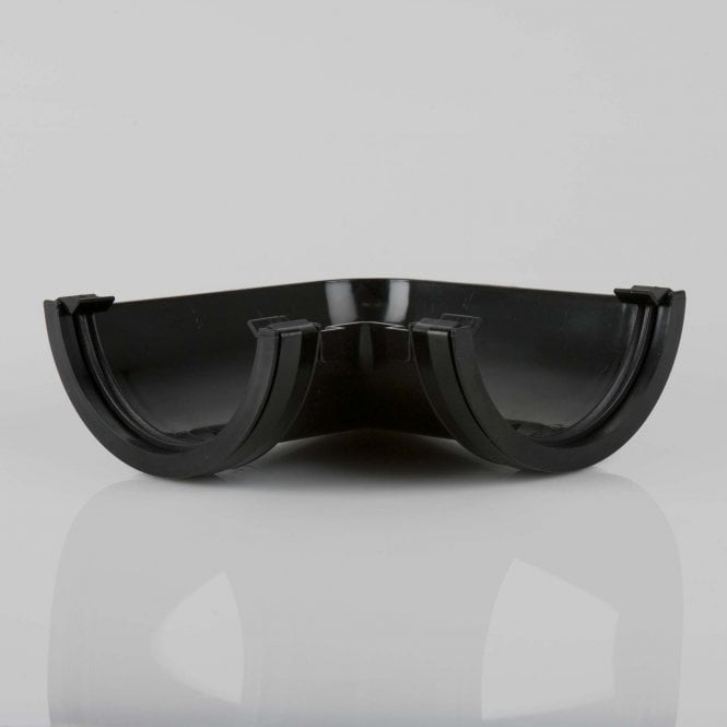 Brett Martin 112mm Half Round Gutter 90° Angle BLACK - BR048B
