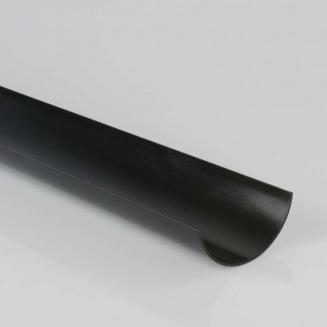 Brett Martin 112mm x 2m Half Round Gutter Length BLACK - BR041B (10 Pack)