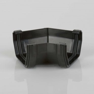 114mm Square Gutter 135° Angle BLACK - BR059B
