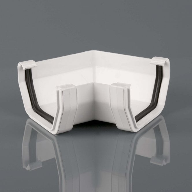 Brett Martin 114mm Square Gutter 90° Angle ARCTIC WHITE - BR058A