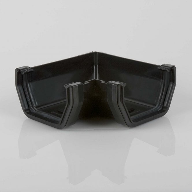 Brett Martin 114mm Square Gutter 90° Angle BLACK - BR058B