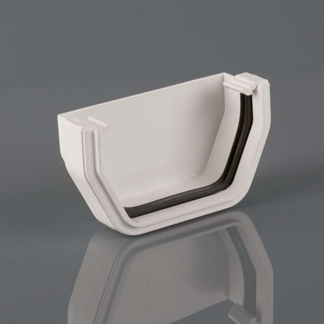 Brett Martin 114mm Square Gutter External Stop End ARCTIC WHITE - BR057A