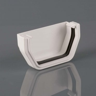 114mm Square Gutter External Stop End ARCTIC WHITE - BR057A
