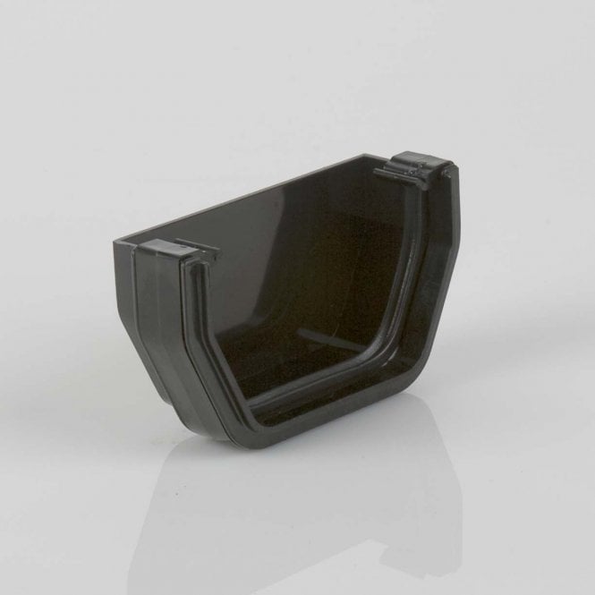 Brett Martin 114mm Square Gutter External Stop End BLACK - BR057B