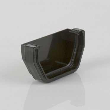 114mm Square Gutter External Stop End BLACK - BR057B