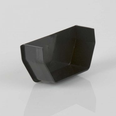 114mm Square Gutter Internal Stop End BLACK - BR056B