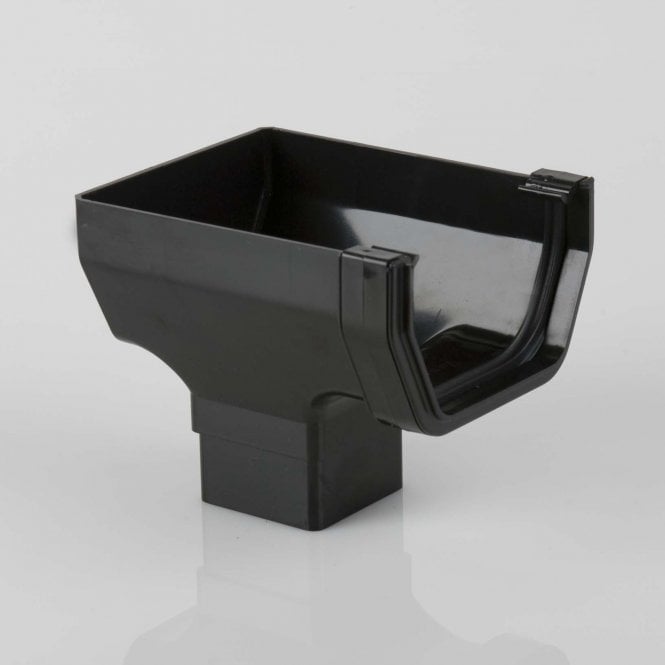 Brett Martin 114mm Square Gutter Stopend Outlet BLACK - BR556B