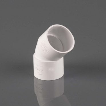 40mm Solvent Waste 135° Obtuse Bend WHITE - W2130WP