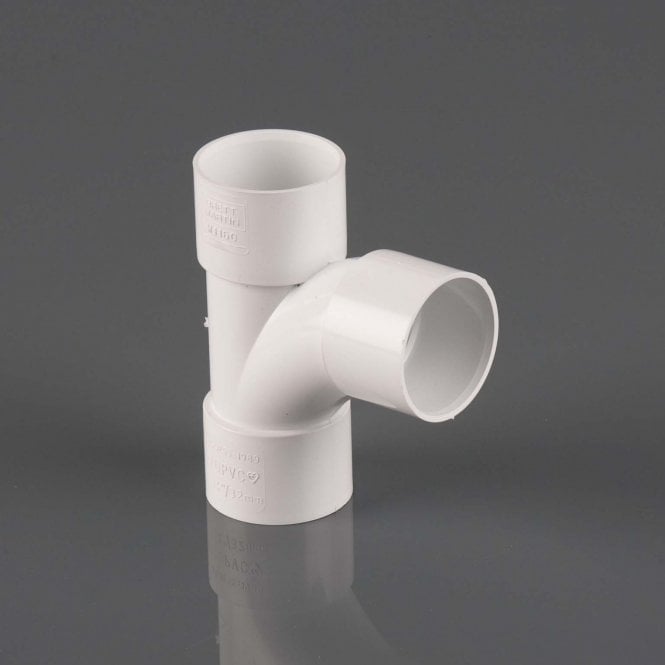 Brett Martin 40mm Solvent Waste 92.5° Swept Tee WHITE - W2160WP