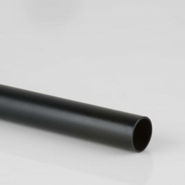 40mm x 1m Solvent Waste Pipe Plain Ended BLACK