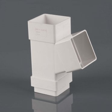 65mm Square Downpipe 112.5° Branch ARCTIC WHITE - BR518A