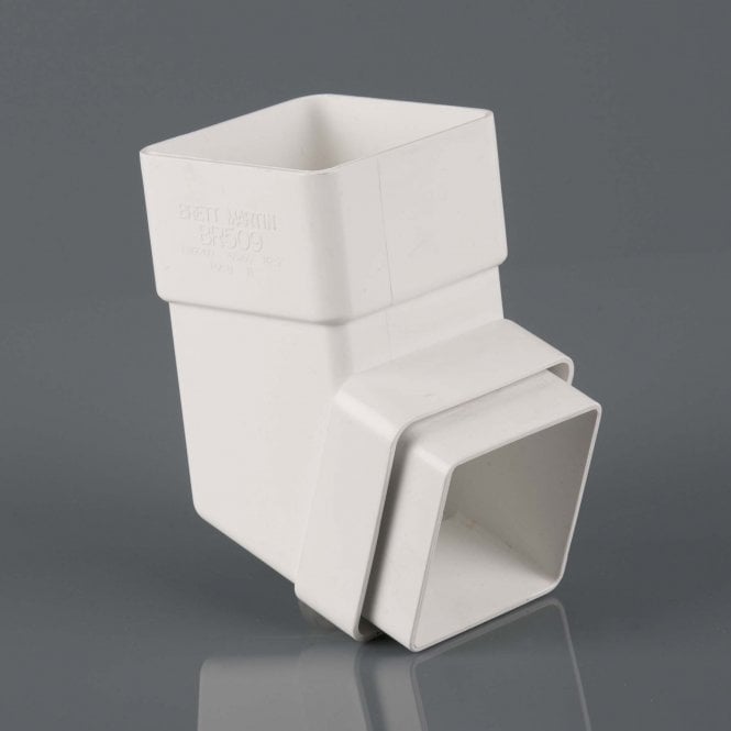 Brett Martin 65mm Square Downpipe 112.5° Offset Bend ARCTIC WHITE - BR509A