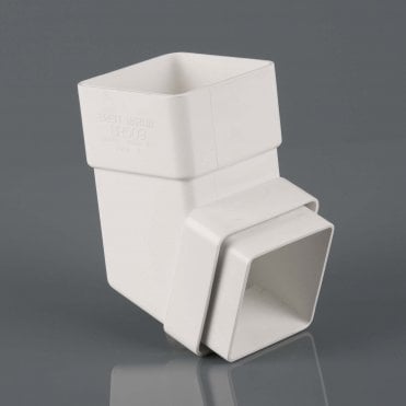 65mm Square Downpipe 112.5° Offset Bend ARCTIC WHITE - BR509A
