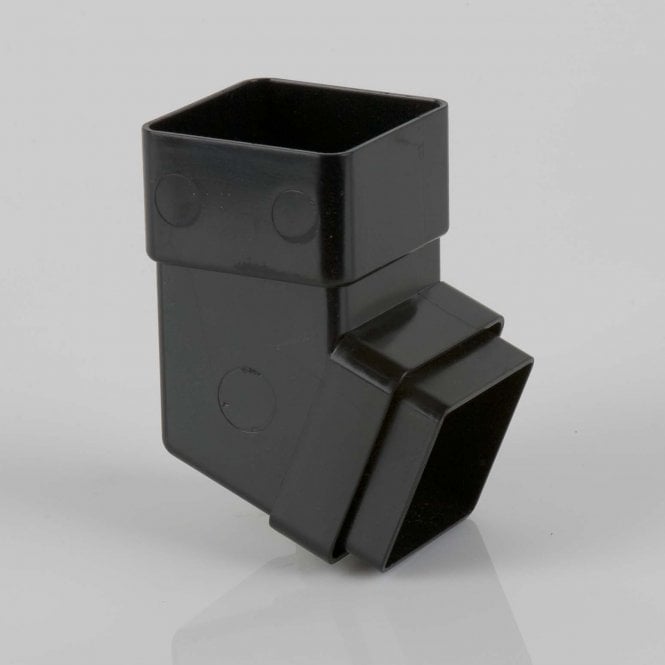 Brett Martin 65mm Square Downpipe 112.5° Offset Bend BLACK - BR509B