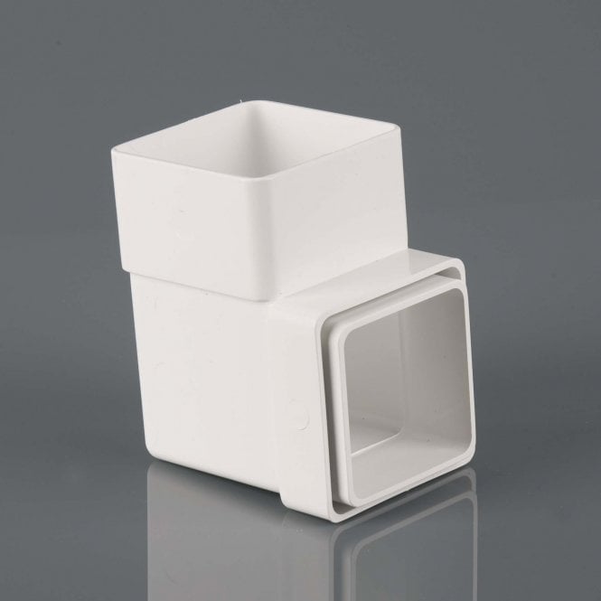 Brett Martin 65mm Square Downpipe 92.5° Bend ARCTIC WHITE - BR508A