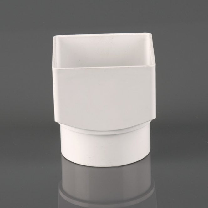 Brett Martin 65mm Square To Round Downpipe Adaptor ARCTIC WHITE - BR517A
