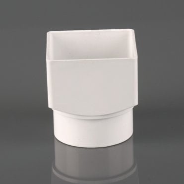 65mm Square To Round Downpipe Adaptor ARCTIC WHITE - BR517A