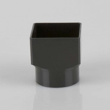 65mm Square To Round Downpipe Adaptor BLACK - BR517B