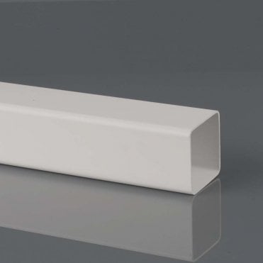 65mm x 2.5m Square Downpipe Length Plain Ended ARCTIC WHITE - BR501A