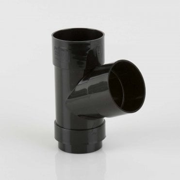 68mm Round Downpipe 112.5° Branch BLACK - BR218B