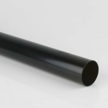 68mm x 2.5m Round Downpipe Length Plain Ended BLACK - BR201B (10 Pack)