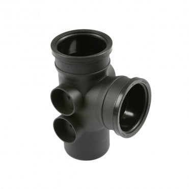 Cascade 110mm Cast Iron Effect 92.5° Double Socket Push-Fit Bossed Branch