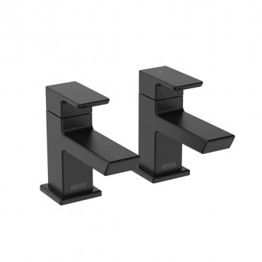 Cobalt Bath Pillar Taps - Black