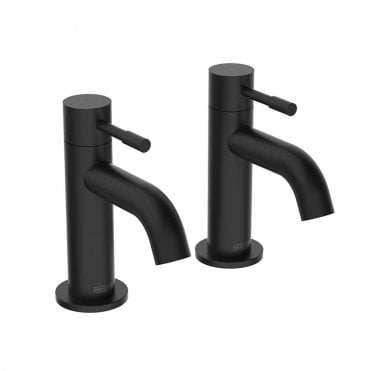Mila Bath Pillar Taps - Black