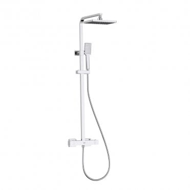 Napoli Thermostatic Diverter Bar Shower with Rigid Riser & Drench Head Chrome