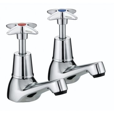 Value Cross Top Basin Pillar Taps Chrome (Pair)