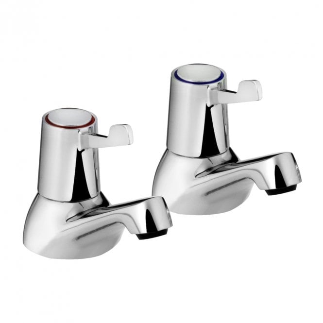 Bristan Value Lever Bath Pillar Taps with 3