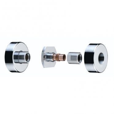 Wall Mount Fast Fit Fixing Kit For Bar Shower Mixers - Chrome