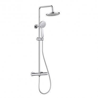 Zing 2 Thermostatic Diverter Bar Shower with Rigid Riser & Drench Head Chrome