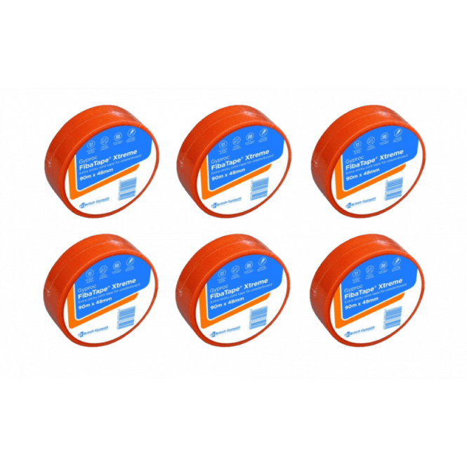 British Gypsum 6x Gyproc Fibatape xtreme Orange Scrim Tape 48mm x 90m