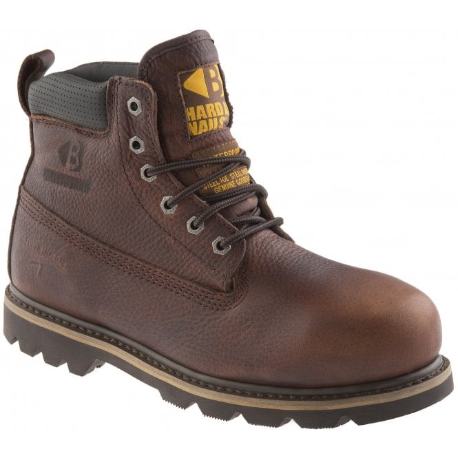 BuckBootz B750SMWP Safety Lace Boot, Waterproof Dark Brown Weathergrain Leather