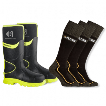 BBZ8000 HiViz Insulated Safety Wellington & 3 Pair of Pro Tech Welly Socks