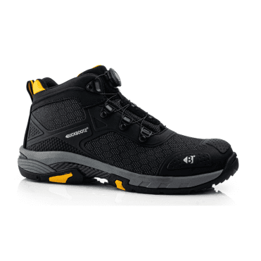 Wheelz Black Mid Mesh/Kpu Safety Boots With Fitgo