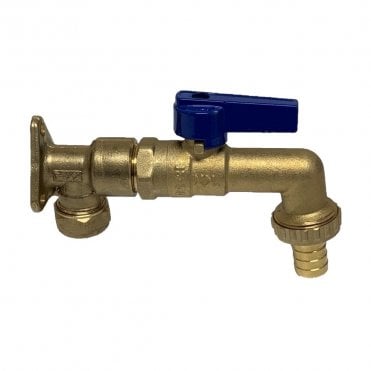 Outside Garden Tap Kit - Wall Plate Elbow | Quarter Turn Lever Bib Tap