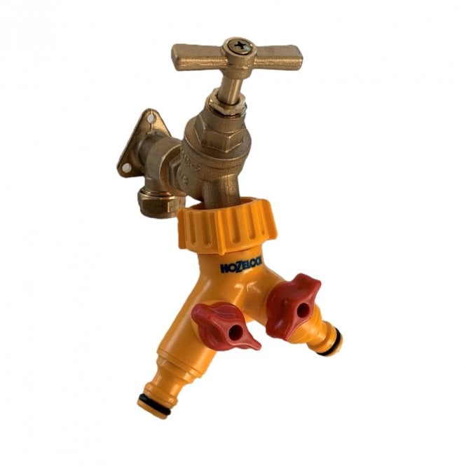 Build & Plumb Outside Garden Tap Kit with Hozelock - Wall Plate Elbow | 1/2