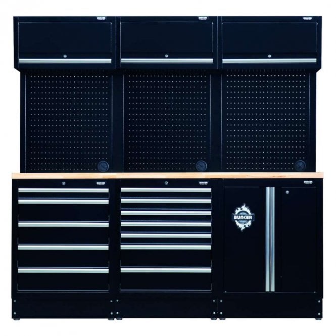 BUNKER 14-Piece Modular Storage Combo with Hardwood Worktop
