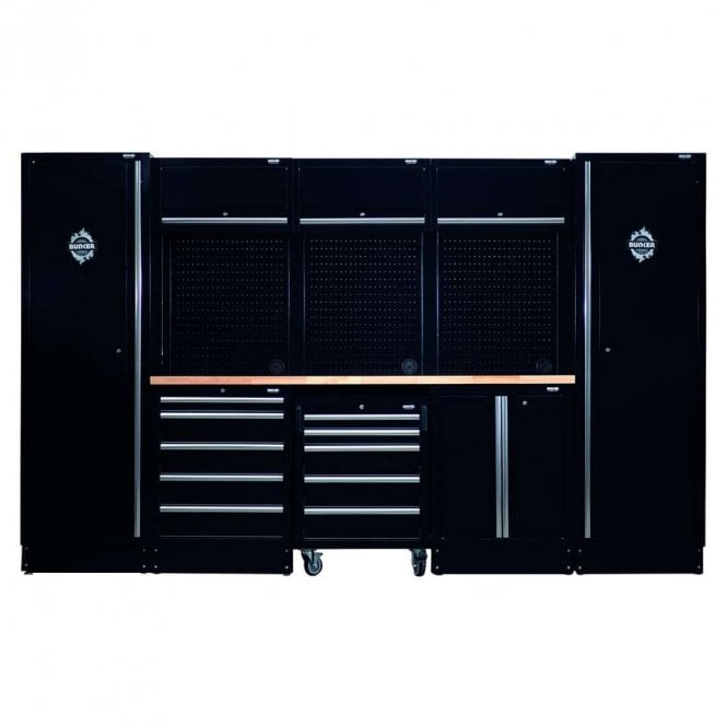 BUNKER 16-Piece Modular Storage Combo with Hardwood Worktop