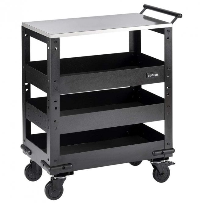 BUNKER 3-Tier Modular Trolley with Stainless Steel Worktop