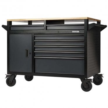 48" Grey 14 Drawer Multi-Functional Workbench Roller Tool Cabinet