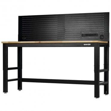 Workbench with Hardwood Worktop & Power Pegboard