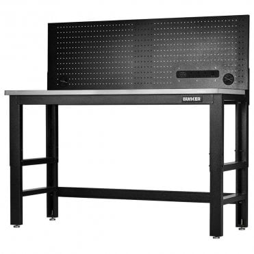 Workbench with Stainless Steel Worktop & Power Pegboard