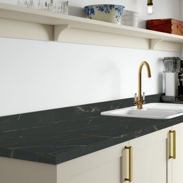 3000 x 100 x 20mm OMEGA Modern Laurent Marble Square Edge Upstand