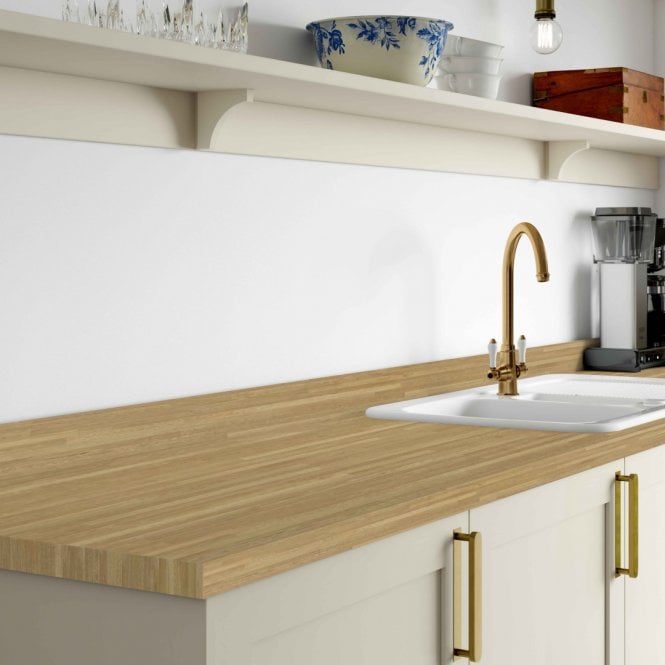 Bushboard 3000 x 100 x 20mm OMEGA Modern Natural Block Oak Upstand